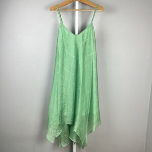 Anthropologie HD in Paris Green Dress Womens US 12‎ Fairycore Handkerchief Hem